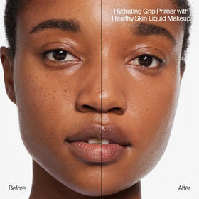 Neutrogena primer applied to cheek demonstrating smooth base