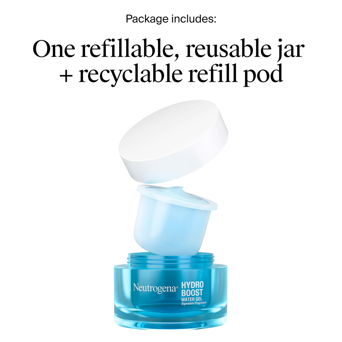 Neutrogena refill pod close-up highlighting low-plastic refill design