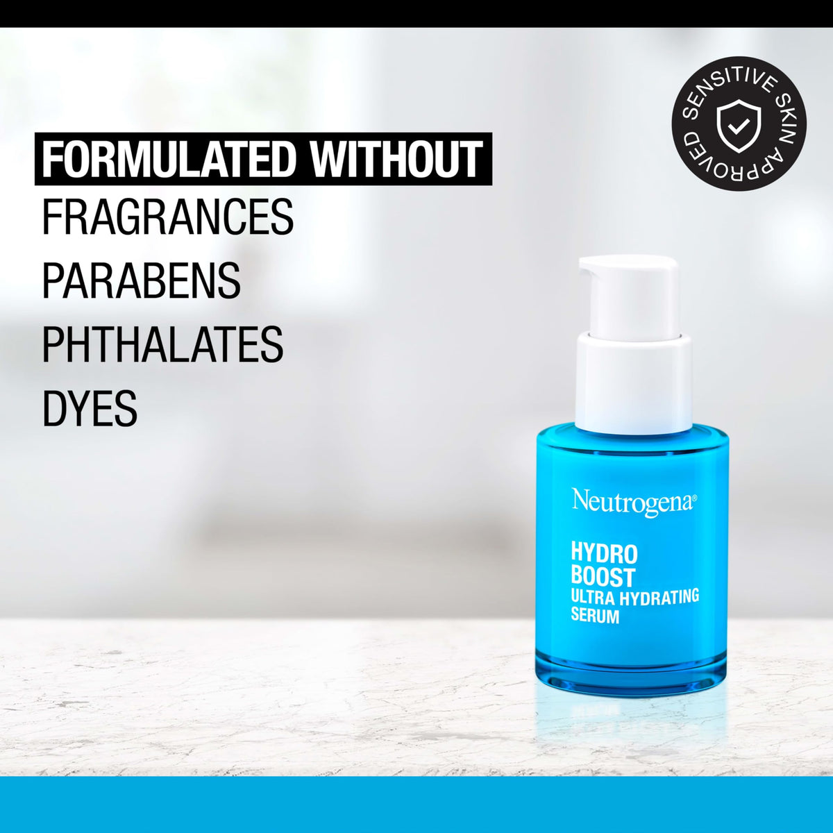 Neutrogena serum pump closeup showing precise dispensing and mess-free application