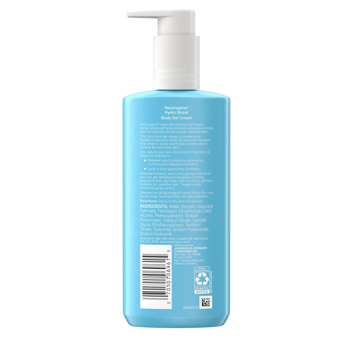 Neutrogena next to a hand to show 8.5 oz scale and daily convenience