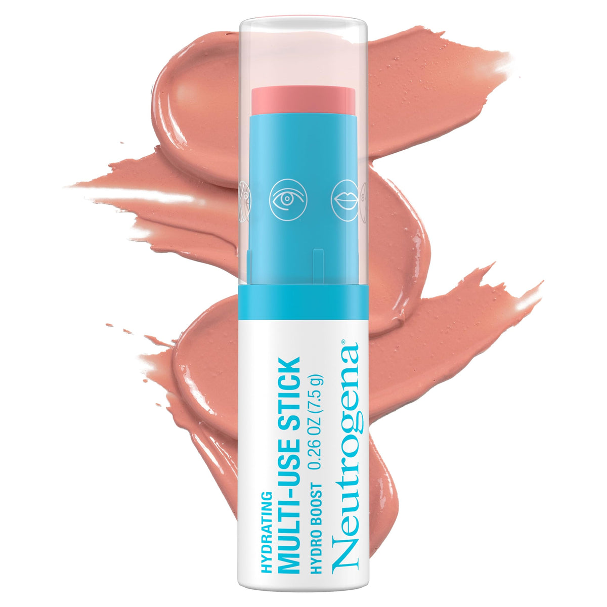 Neutrogena front tube view showing compact multi-use stick and travel convenience