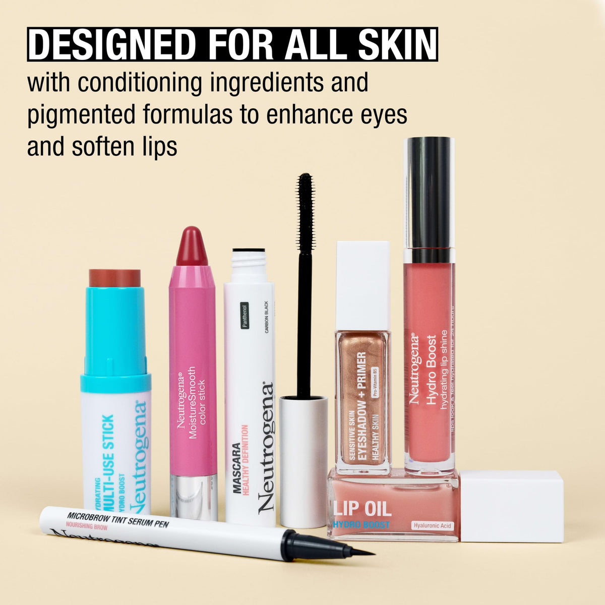 Neutrogena stick held in hand to show 0.26 oz size and portability