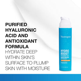 Neutrogena applying SPF 50 moisturizer on cheek for visible sun protection benefit