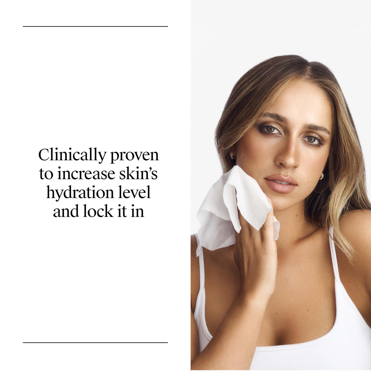 Neutrogena wipe removing waterproof mascara gently from eyelashes