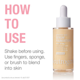 Neutrogena serum foundation applied in morning routine promoting gentle daily skin care and coverage