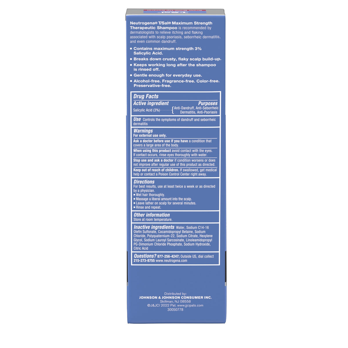 Neutrogena ingredients label detail displaying active 3% salicylic acid information