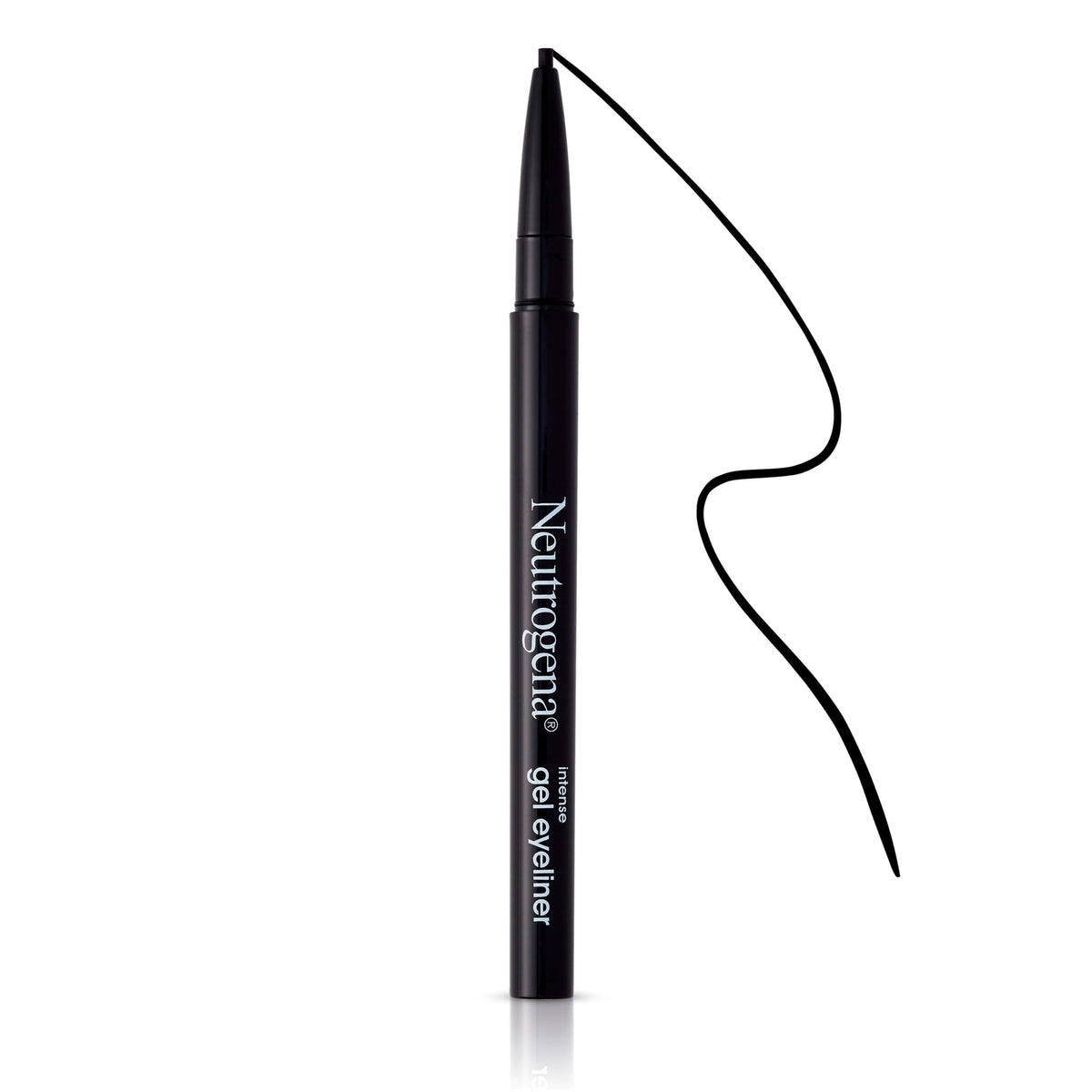 Neutrogena open pot revealing rich jet-black gel and smooth surface for one-stroke color