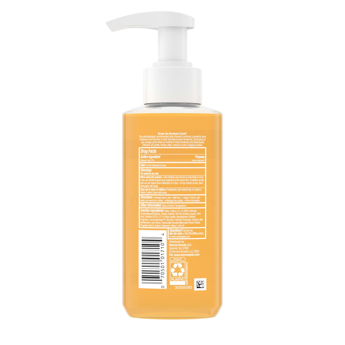 Neutrogena label close-up highlighting 2% salicylic acid and MicroClear delivery