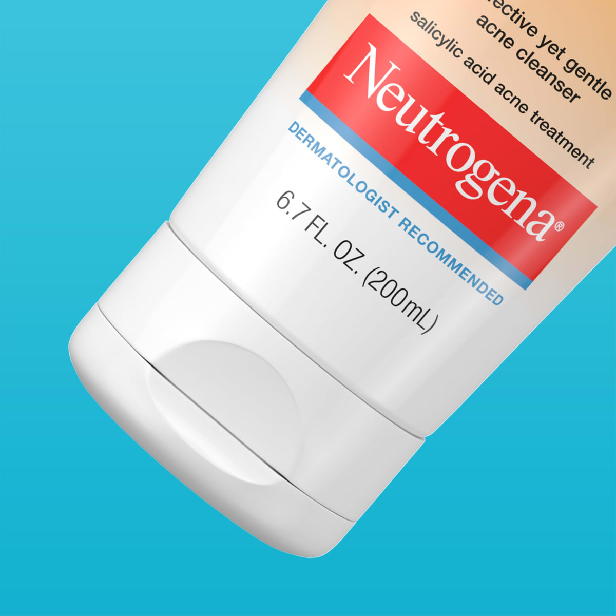 Neutrogena label close-up showing 2% salicylic acid and formulation benefits