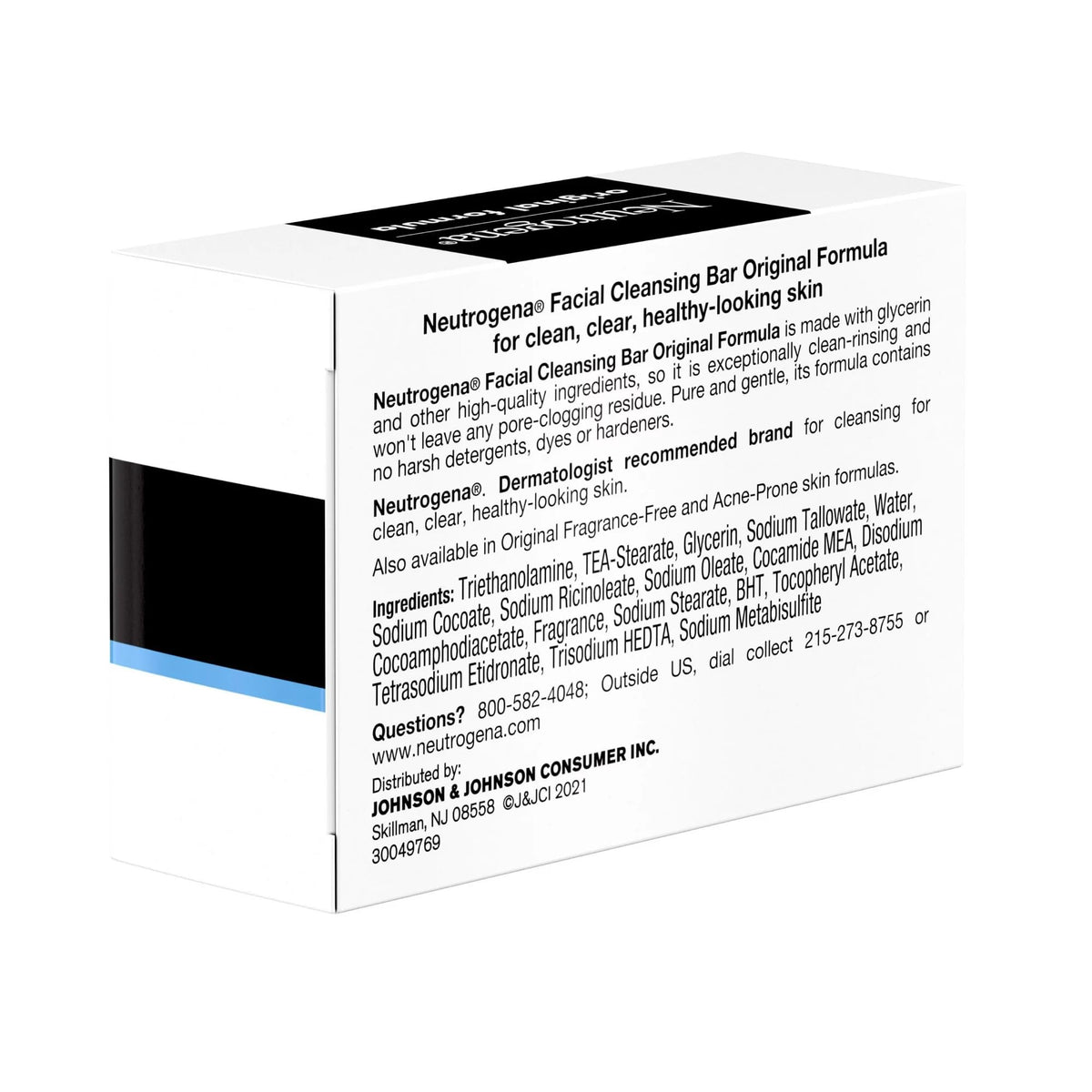 Neutrogena label close shot revealing simple ingredient profile for sensitive skin
