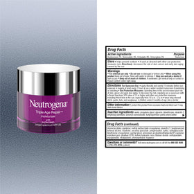 Neutrogena label close-up highlighting Hexinol technology and vitamin C