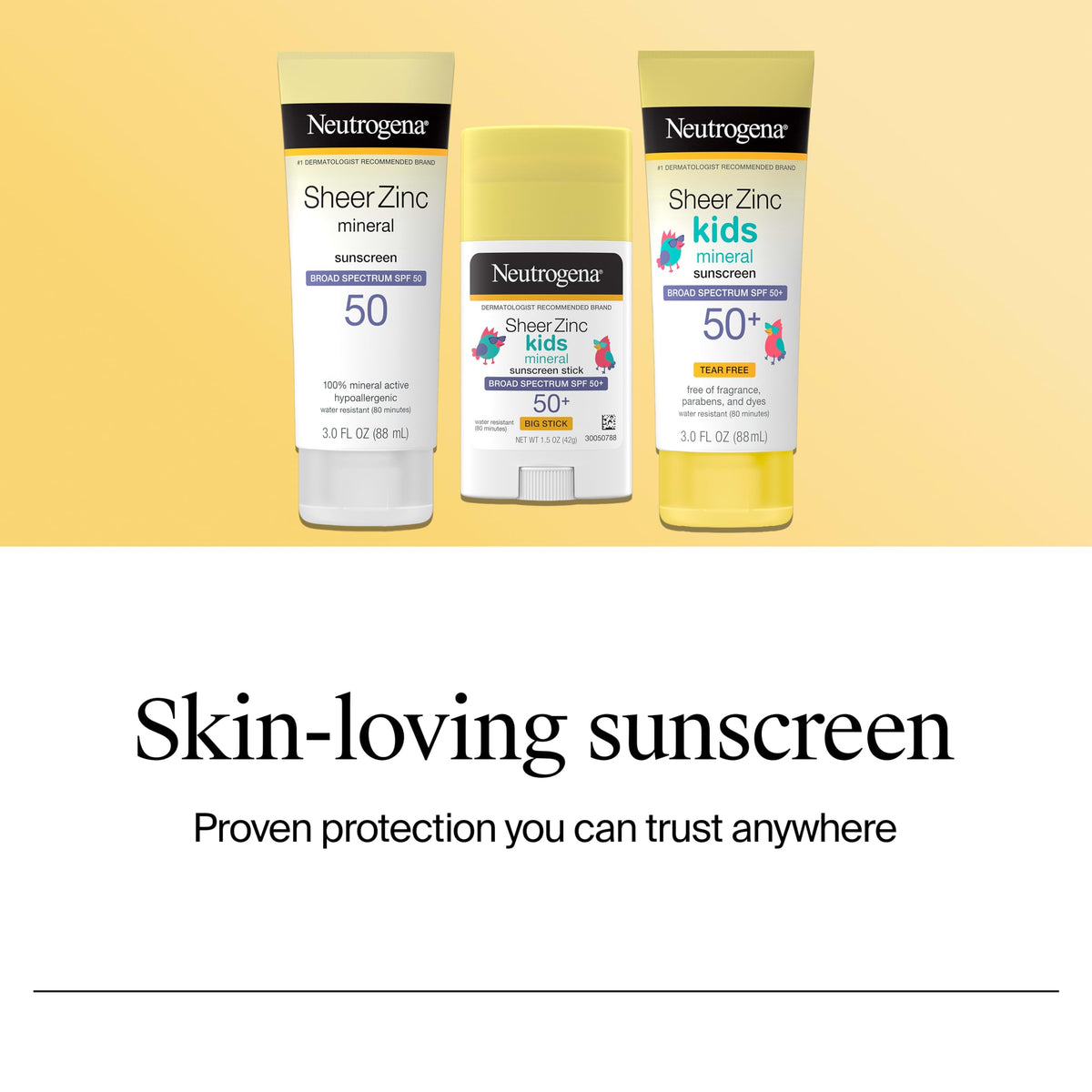 Neutrogena label close-up highlighting zinc oxide ingredient for gentle protection