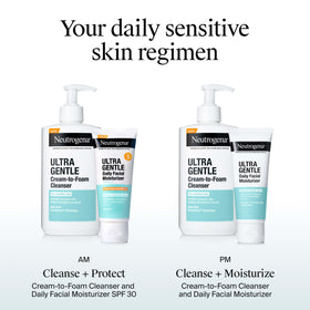 Neutrogena on bathroom counter next to skincare items implying routine-friendly benefit