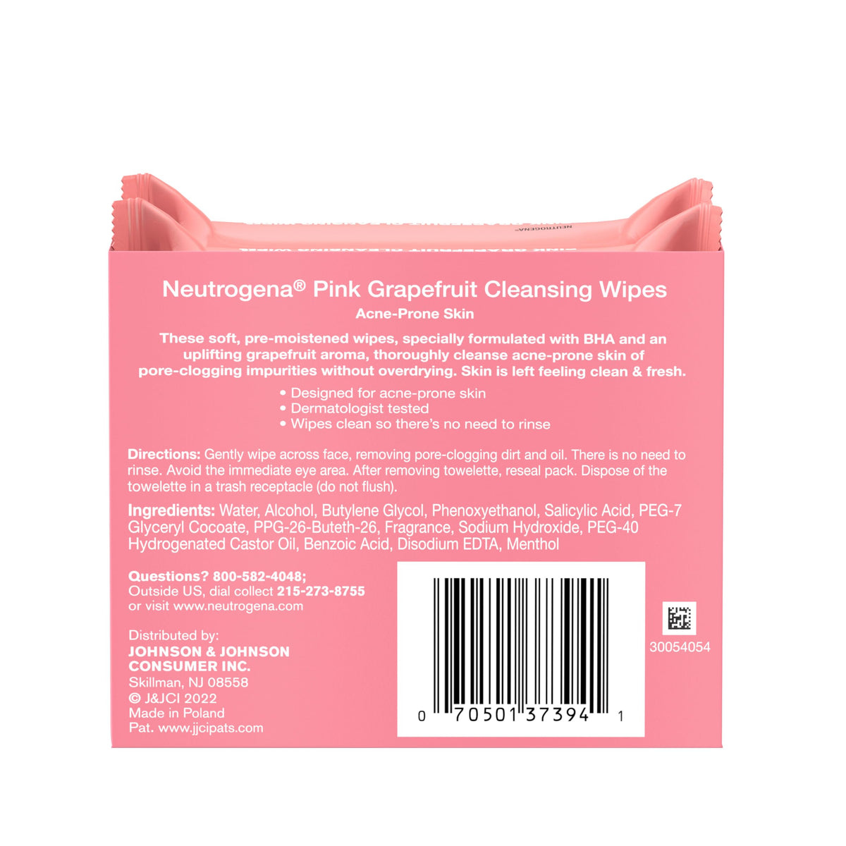 Neutrogena wipes on bathroom vanity conveying daily skincare simplicity