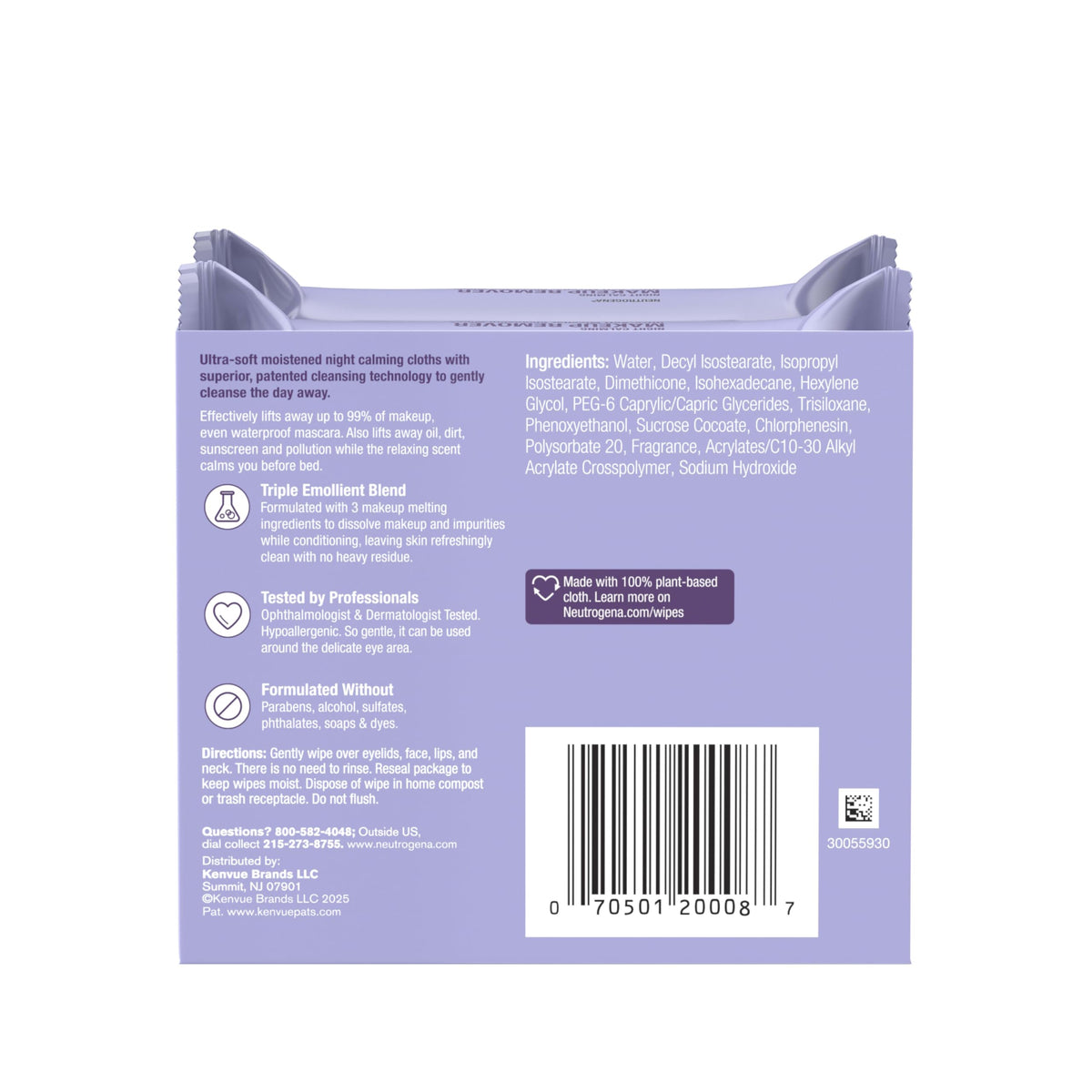 Neutrogena wipe on vanity at night illustrating calming bedtime routine benefit