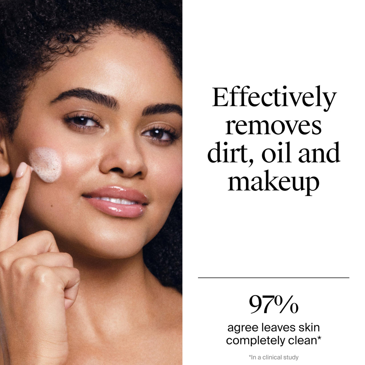 Neutrogena makeup removal demo showing effective cleansing