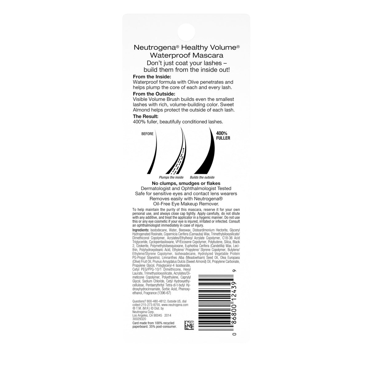 Neutrogena makeup remover wiping mascara away showing easy removal benefit