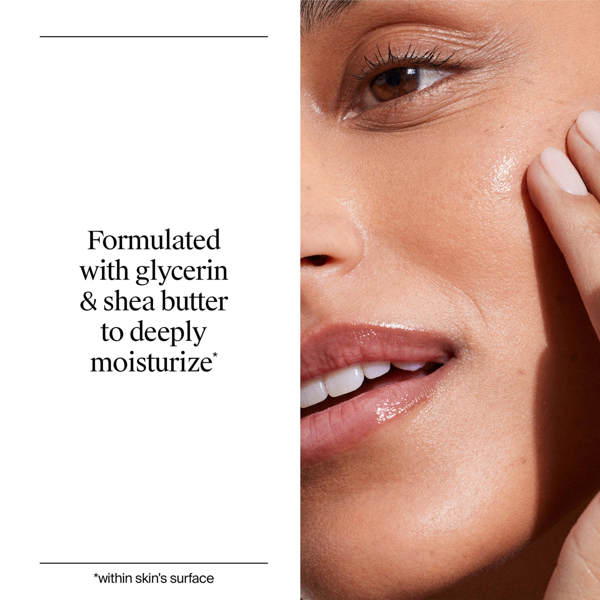 Neutrogena applied to neck and jawline for firming and smoothing benefits