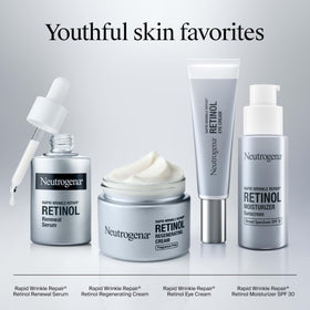 Neutrogena applying serum to neck, emphasizes targeted firming and smoothing support
