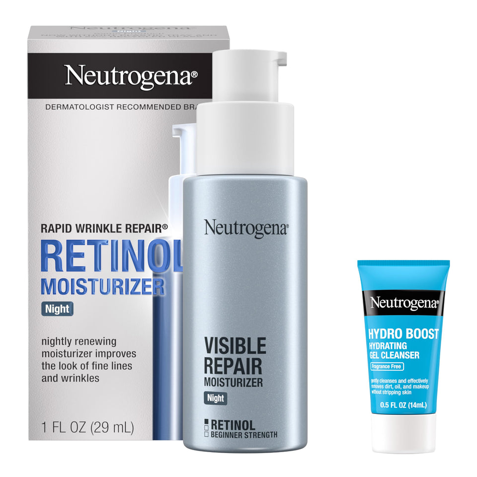 Neutrogena night cream front packaging showing product and claims for smoother skin