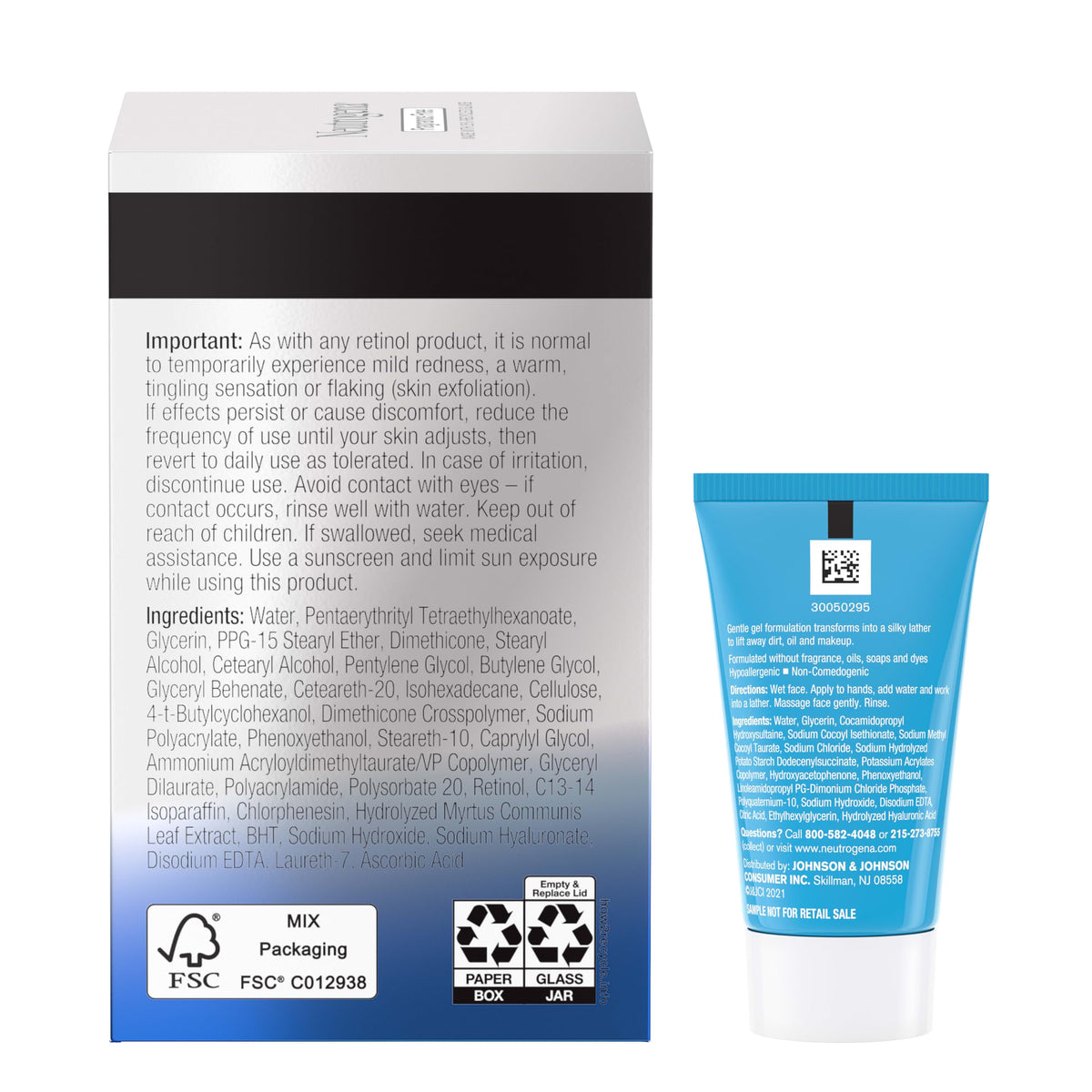 Nighttime bathroom scene using Neutrogena products supporting an effective routine