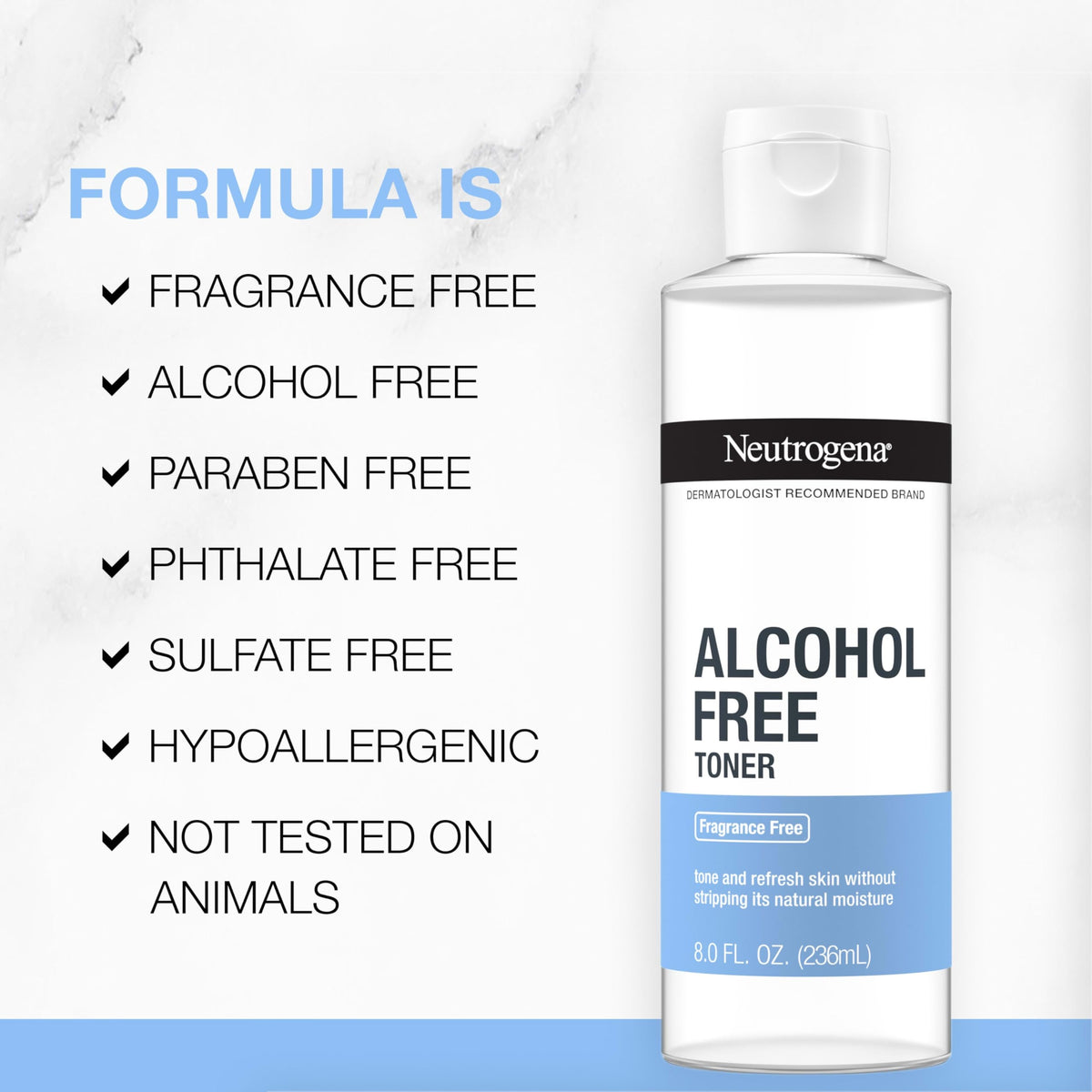 Neutrogena toner used at night prepping skin to absorb treatment products