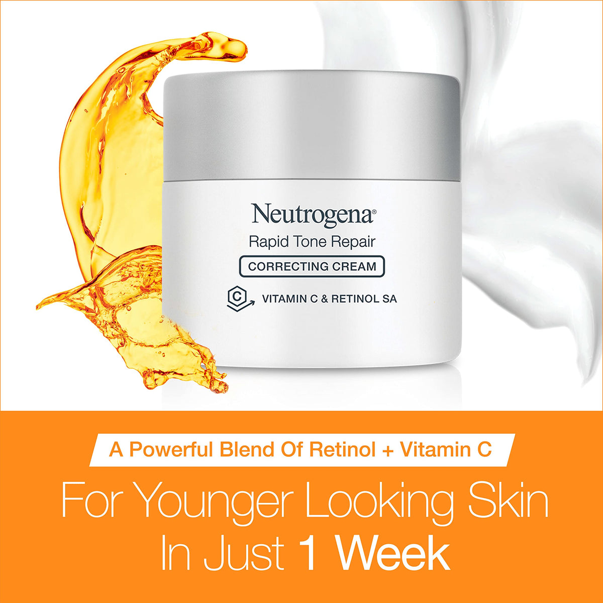 Neutrogena open jar close-up texture showing creamy retinol formula
