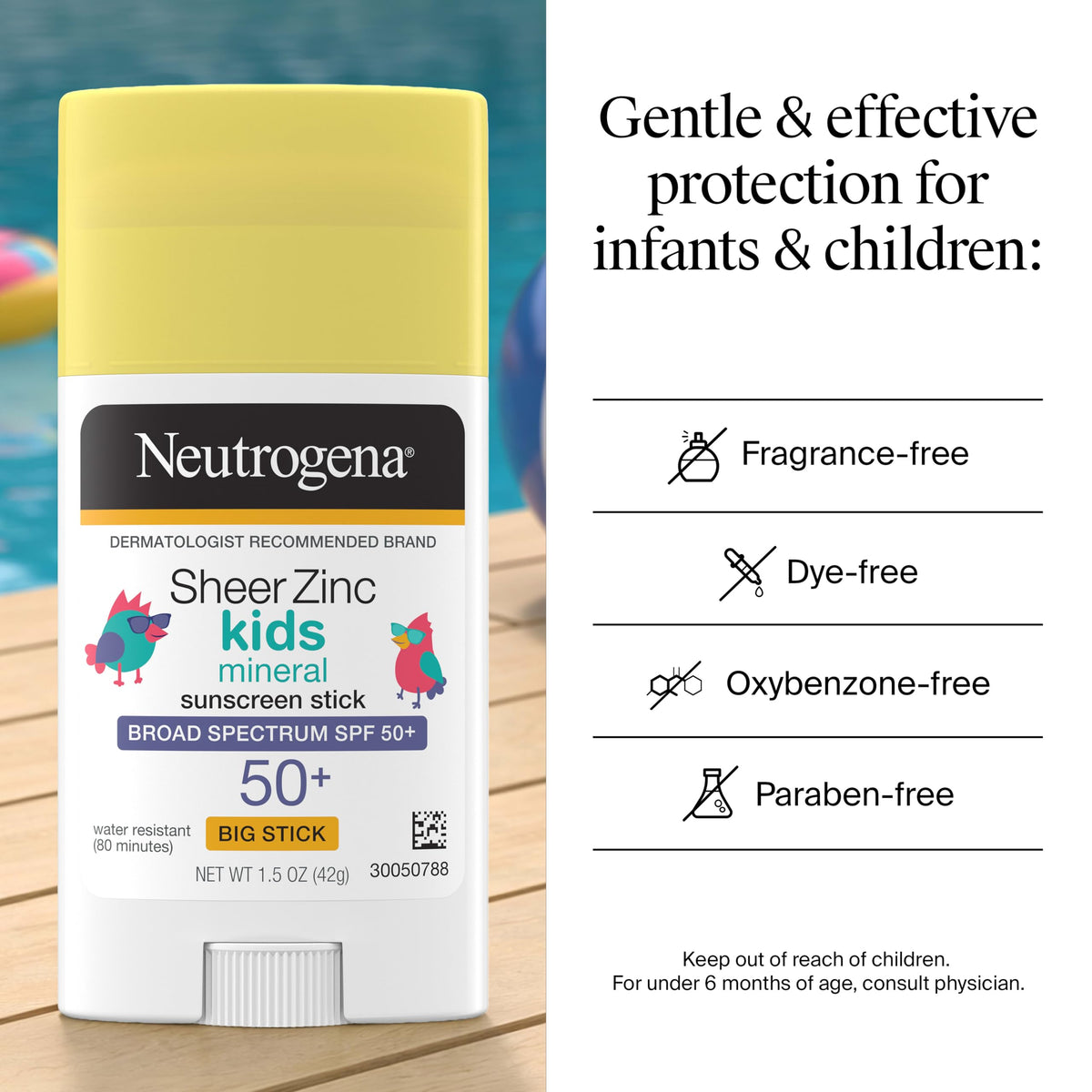 Neutrogena open stick with cap detail demonstrating easy-use benefit