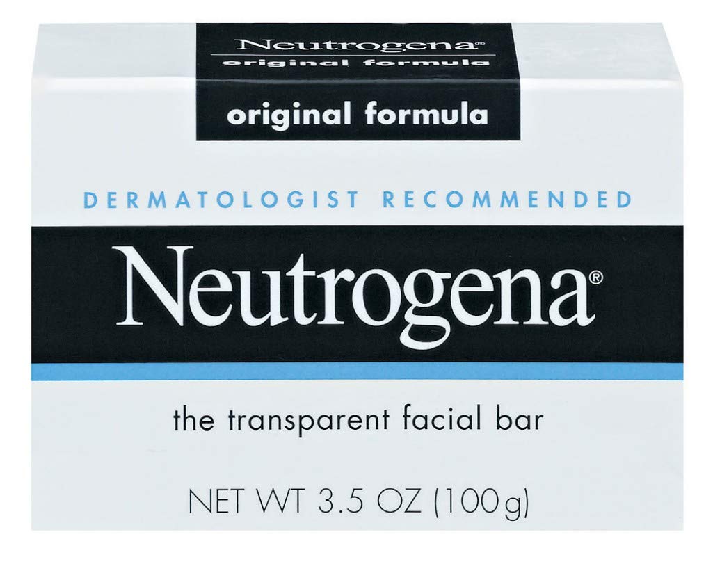 Neutrogena original bar front packaging showing six boxed facial soap bars, clear labeling for easy storage