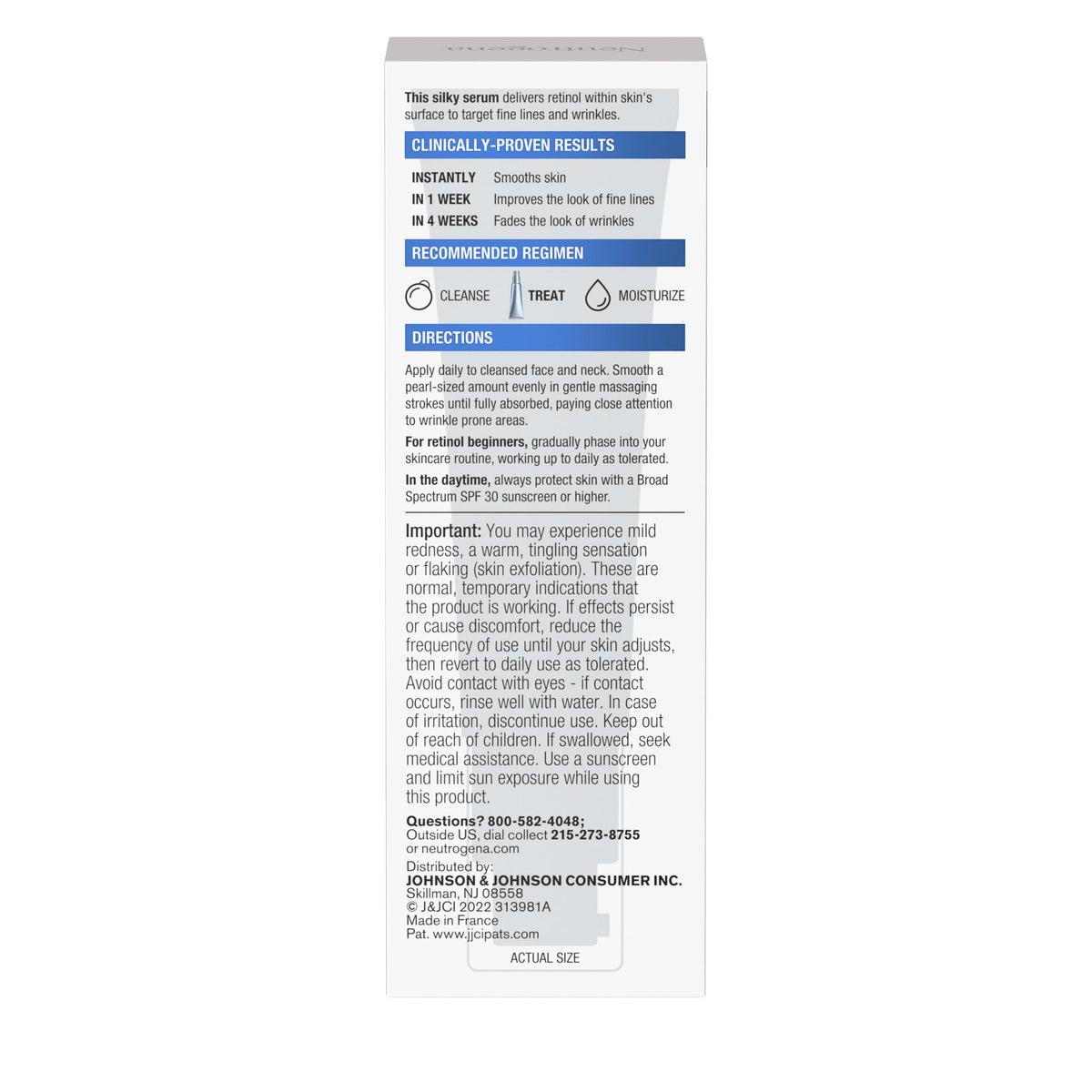 Neutrogena label close-up showing ingredient callouts for informed purchase decisions