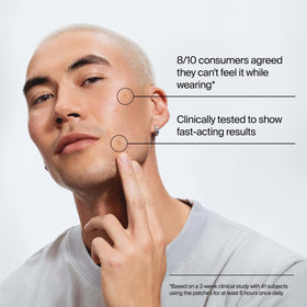 Neutrogena patch beside coin showing size and discreet coverage benefit