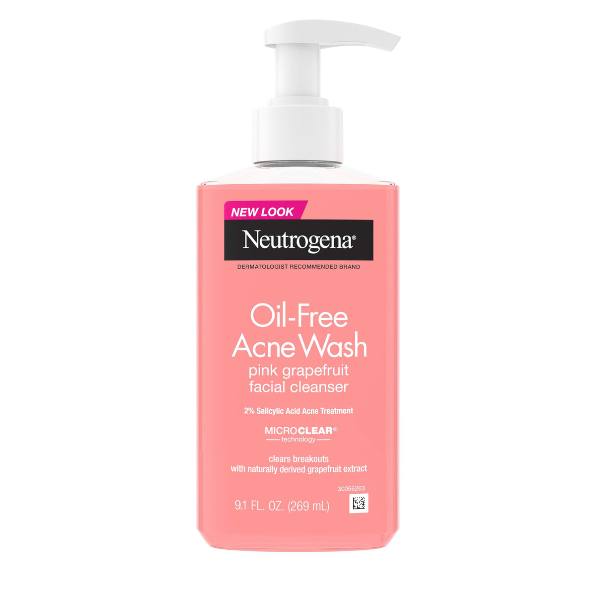Neutrogena front packaging showing bottle and label, clear acne care benefits