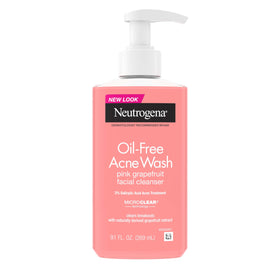 Neutrogena front packaging showing bottle and label, clear acne care benefits