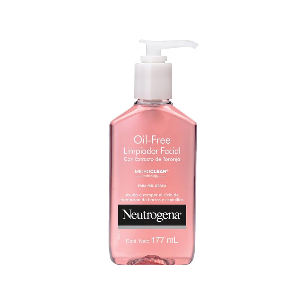 Neutrogena pump bottle front view showing product and size benefit