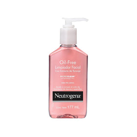 Neutrogena pump bottle front view showing product and size benefit