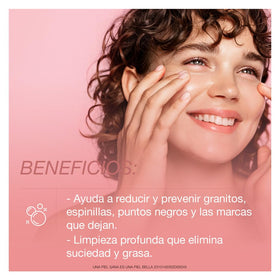 Neutrogena clear gel texture on fingertip showing quick-rinse benefit