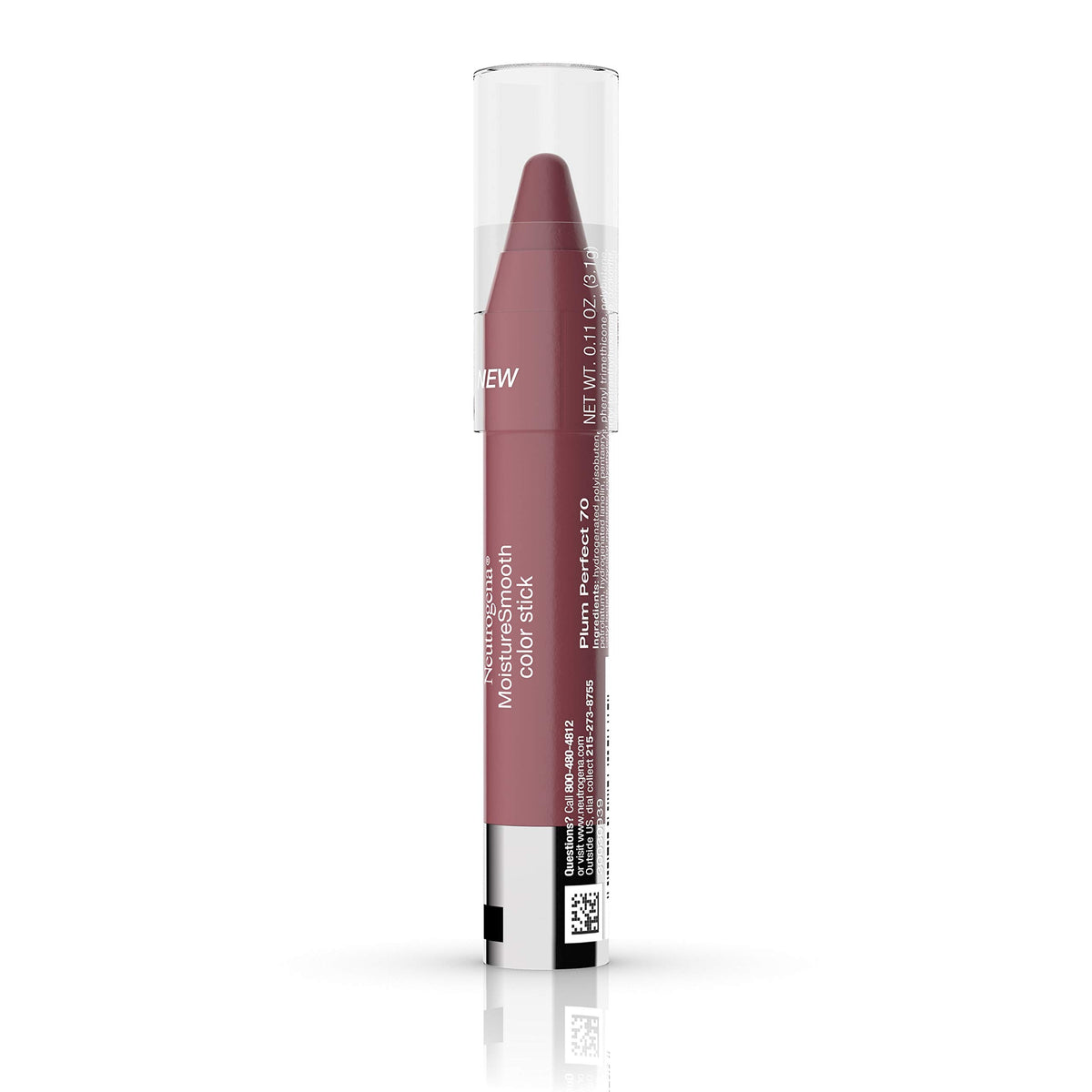 Neutrogena before and after lips showing visible softening and enhanced plum color