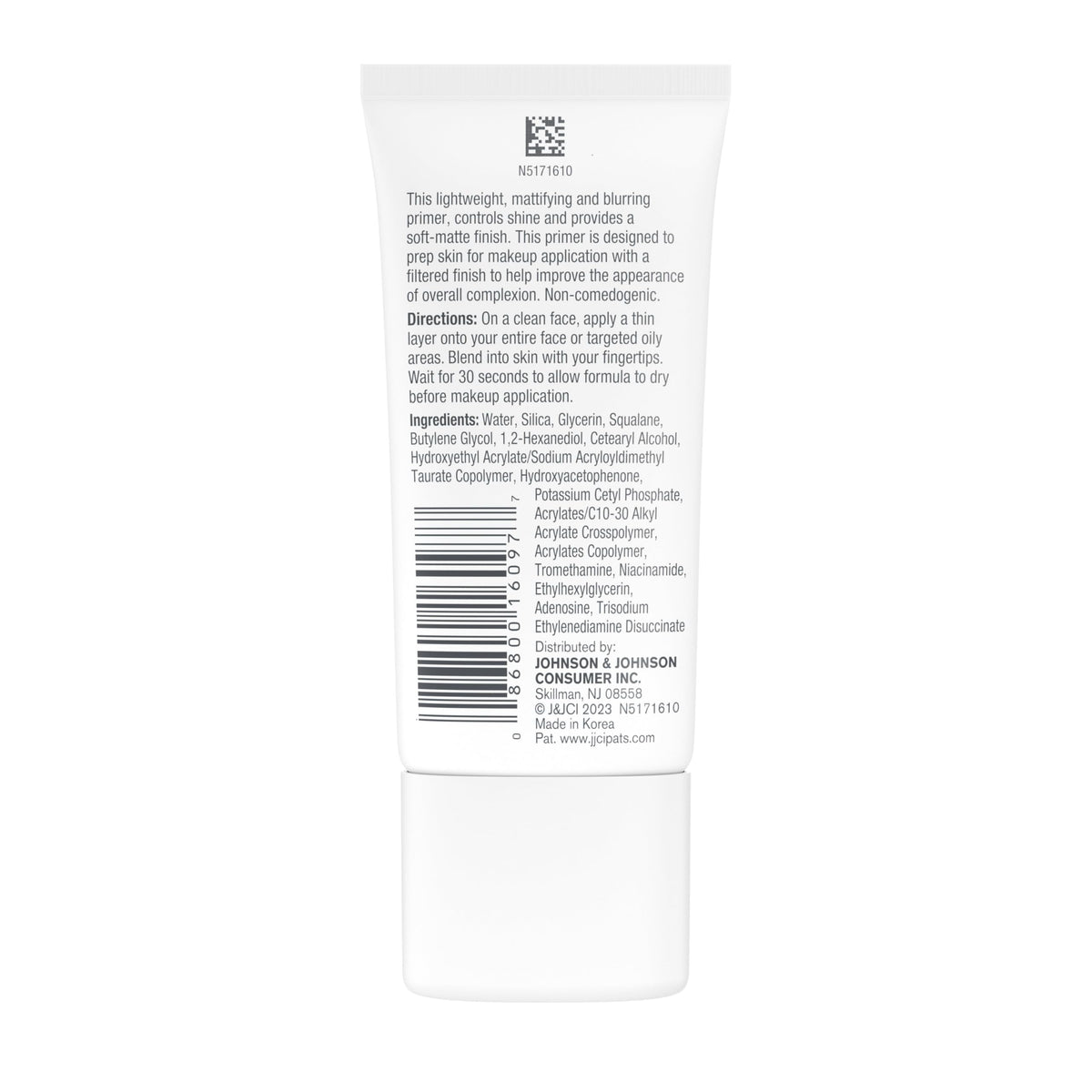 Neutrogena primer swiped on skin showing matte, pore-blurring effect