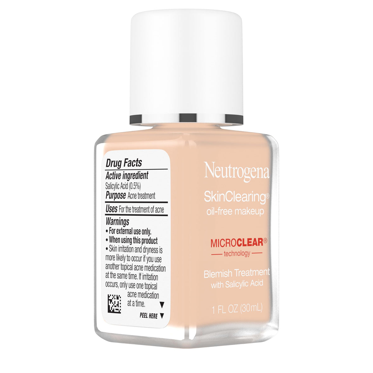 Neutrogena bottle staged in bathroom routine suggesting easy acne-care integration