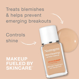 Neutrogena pump dispensing foundation texture for smooth, lightweight application