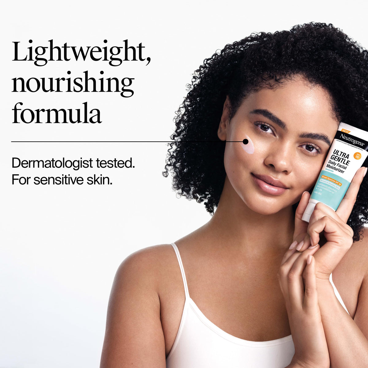 Neutrogena pump dispensing a pea-sized amount for easy application