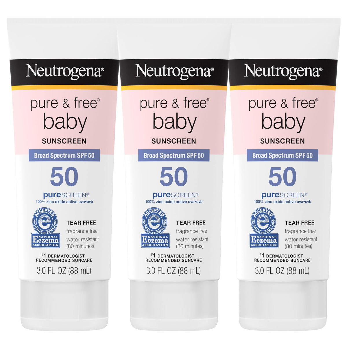 Neutrogena Pure & Free Baby front packaging showing SPF 50 protection benefit