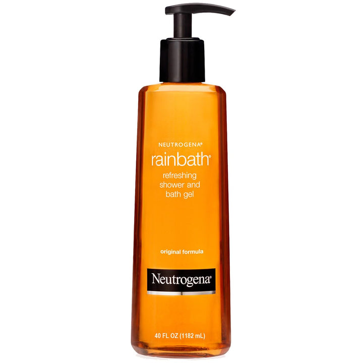 Neutrogena Rainbath front pump bottle showing label and 40 fl oz size for convenience