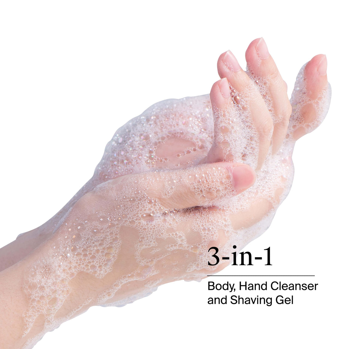 Neutrogena Rainbath gel in hand demonstrating smooth application and coverage