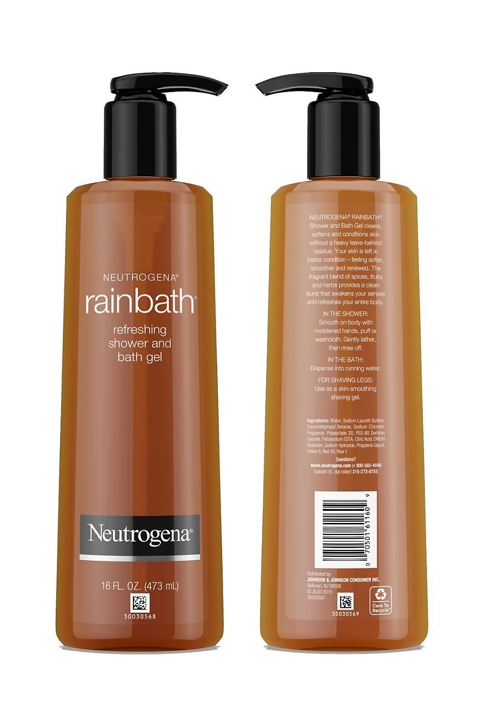 Neutrogena Rainbath close-up of gel pouring and lather forming demonstrating smooth cleansing benefit