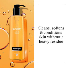 Neutrogena Rainbath pouring into hand creating creamy lather for gentle cleansing