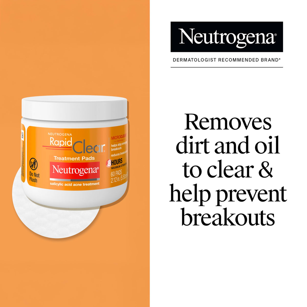 neutrogena open tub with visible pre-moistened pads ready for use