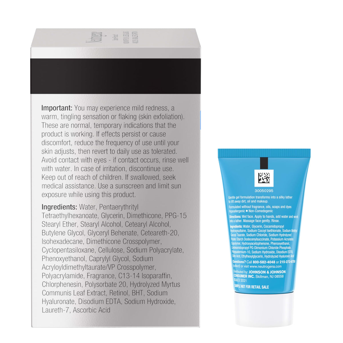 Neutrogena jar with trial cleanser staged for at-home regimen