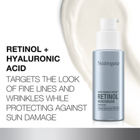 Neutrogena label detail highlighting SPF 30 and retinol benefits