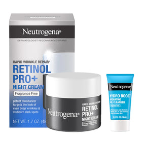 Neutrogena retinol Pro+ jar front view showing packaging and anti-aging benefit